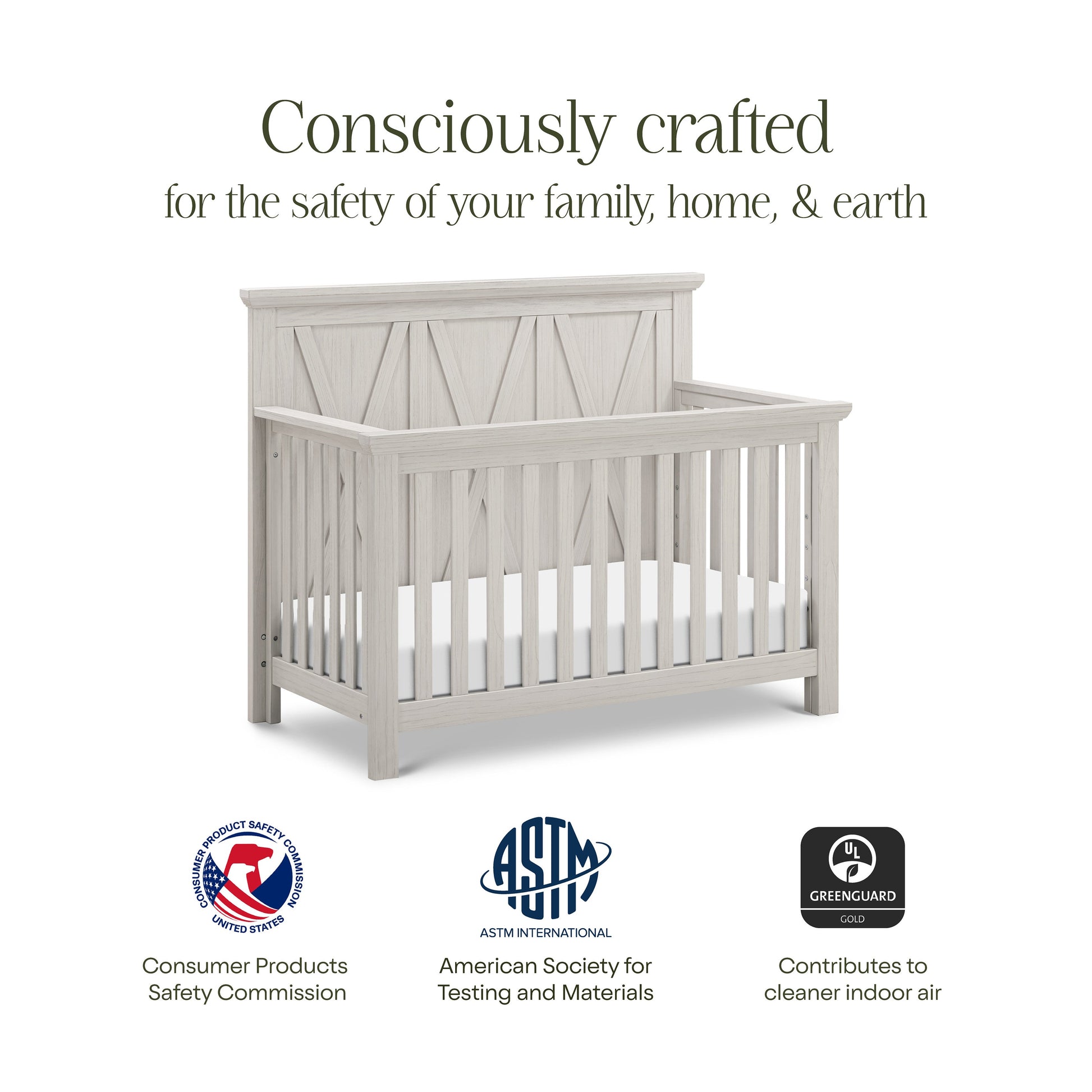 Namesake Furniture Monogram by Namesake Emory Farmhouse 4-in-1 Convertible Crib