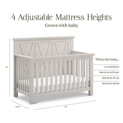 Namesake Furniture Monogram by Namesake Emory Farmhouse 4-in-1 Convertible Crib