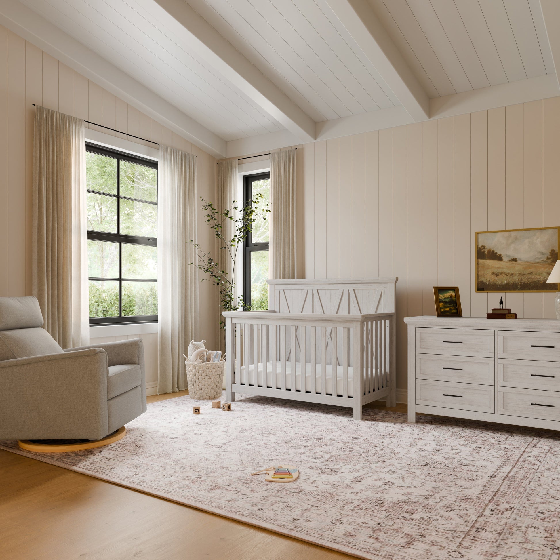 Namesake Furniture Monogram by Namesake Emory Farmhouse 4-in-1 Convertible Crib