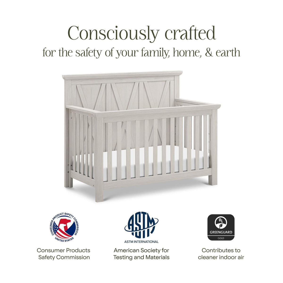 NamesakeMonogram by Namesake Emory Farmhouse 4-in-1 Convertible CribBabysupermarket