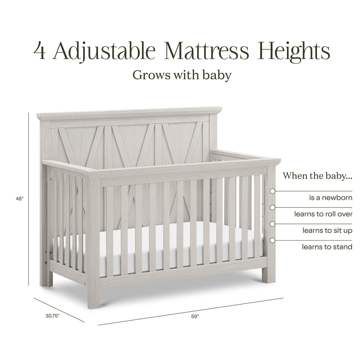 NamesakeMonogram by Namesake Emory Farmhouse 4-in-1 Convertible CribBabysupermarket