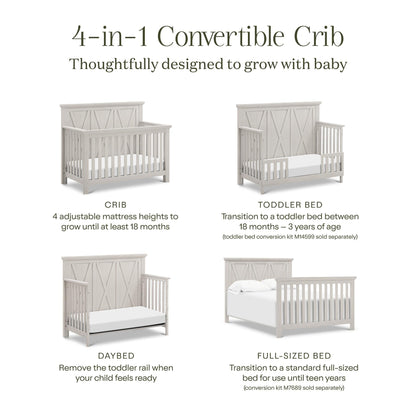 NamesakeMonogram by Namesake Emory Farmhouse 4-in-1 Convertible CribBabysupermarket