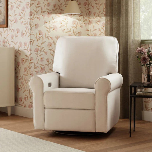 Monogram by Namesake Monroe Pillowback Power Recliner in Performance Natural Eco-Twill