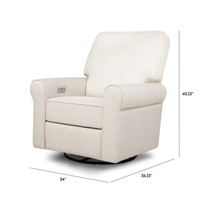 Monogram by Namesake Monroe Pillowback Power Recliner in Tan Gingham