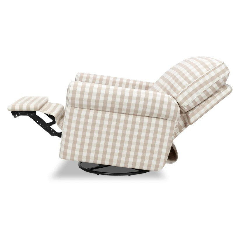 Monogram by Namesake Monroe Pillowback Power Recliner in Tan Gingham