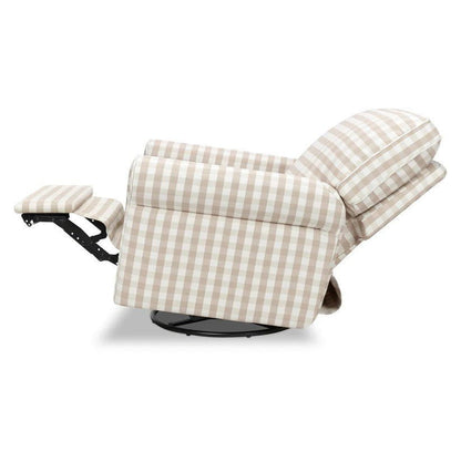 Monogram by Namesake Monroe Pillowback Power Recliner in Tan Gingham