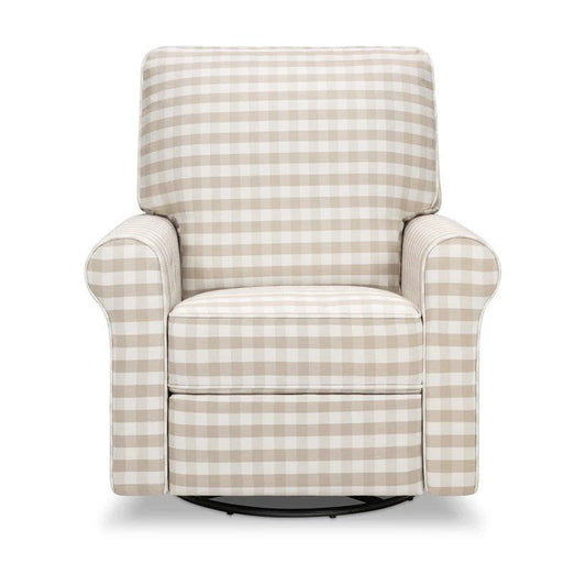Monogram by Namesake Monroe Pillowback Power Recliner in Tan Gingham