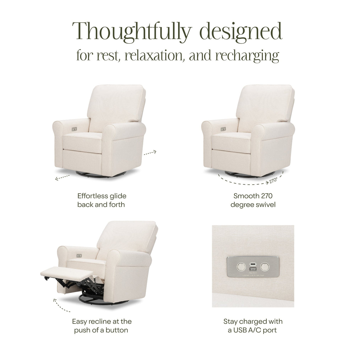 NamesakeMonogram by Namesake Monroe Power Recliner & Swivel GliderBabysupermarket