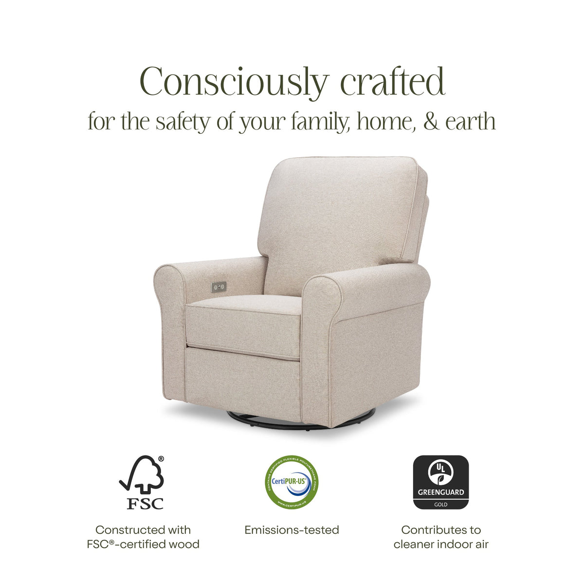 NamesakeMonogram by Namesake Monroe Power Recliner & Swivel GliderBabysupermarket