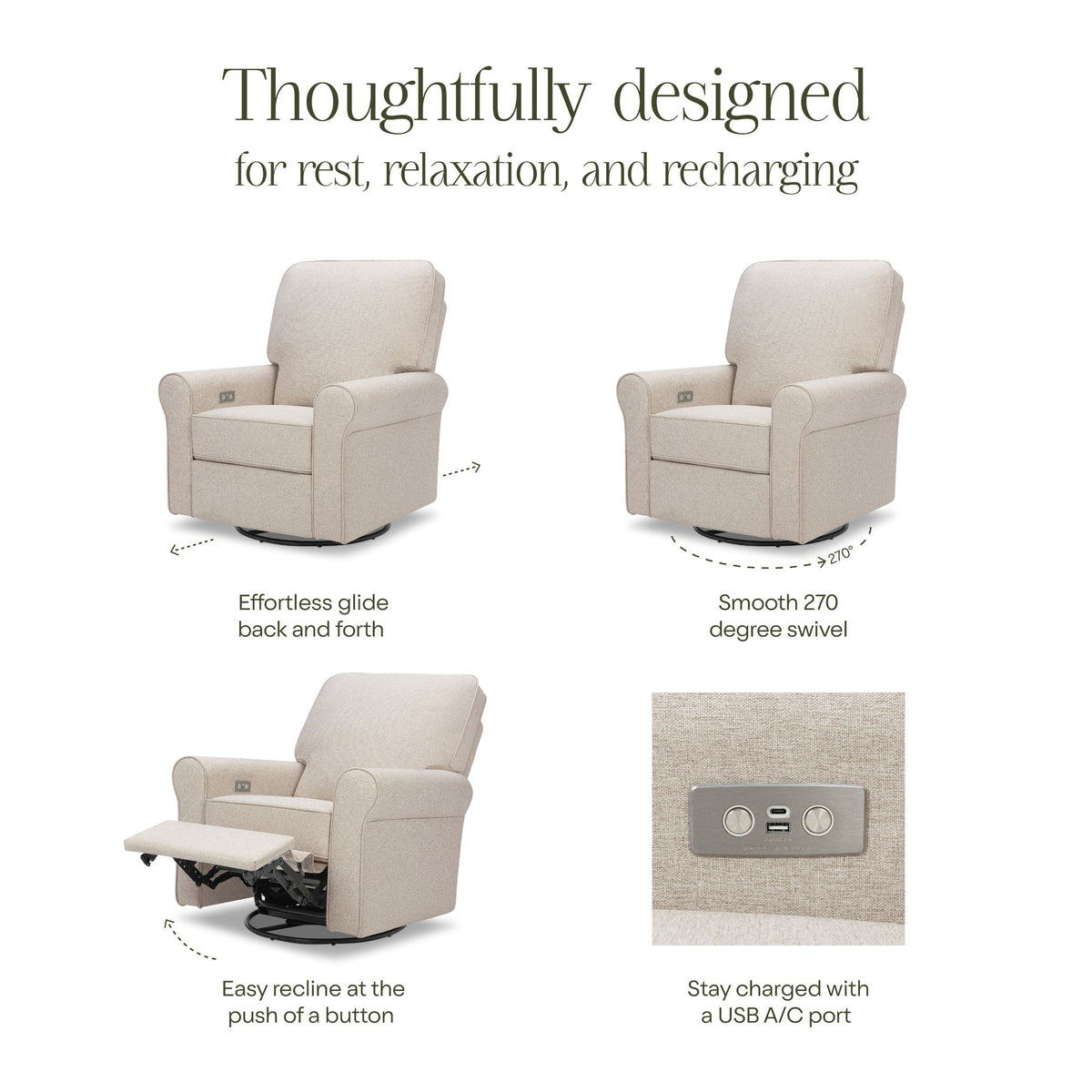 NamesakeMonogram by Namesake Monroe Power Recliner & Swivel GliderBabysupermarket