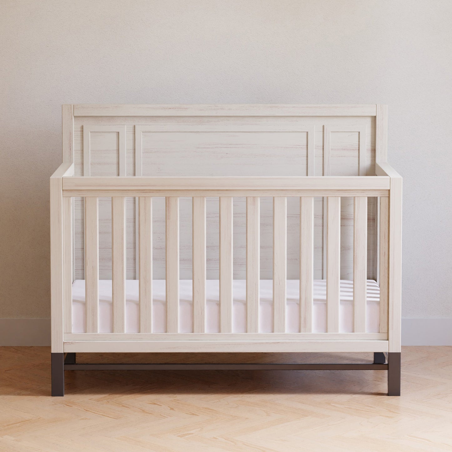 Namesake Cribs White Driftwood Monogram by Namesake Newbern 4-in-1 Convertible Crib