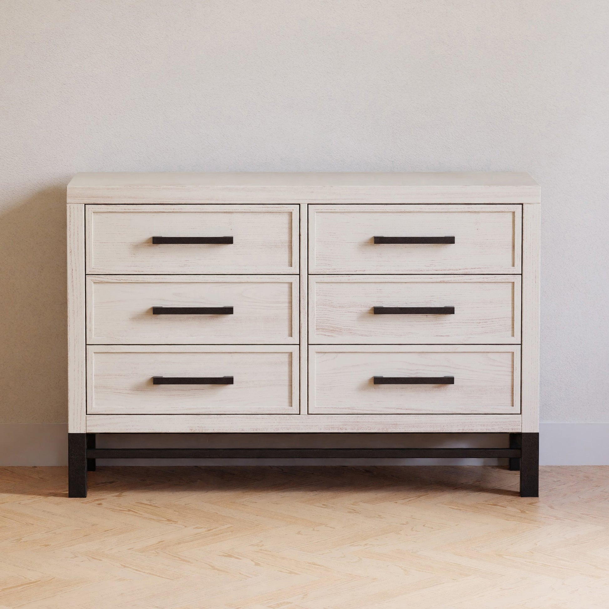 Namesake Dressers White Driftwood Monogram by Namesake Newbern 6-Drawer Dresser