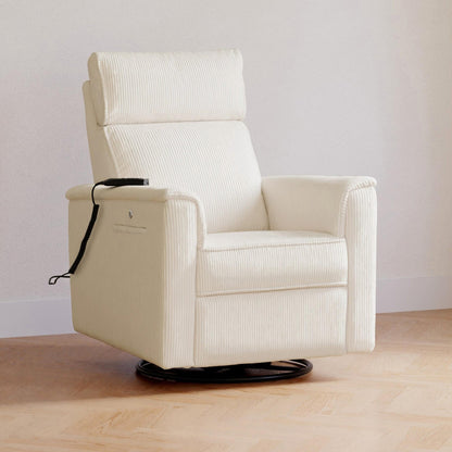 NamesakeMonogram by Namesake Willa Deluxe Power Recliner and Swivel Glider with Heat + Massage | Ivory CorduroyBabysupermarket