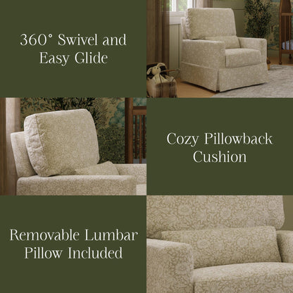 Namesake Gliders & Rockers Morris & Co. x Namesake Crawford Pillowback Comfort Swivel Glider