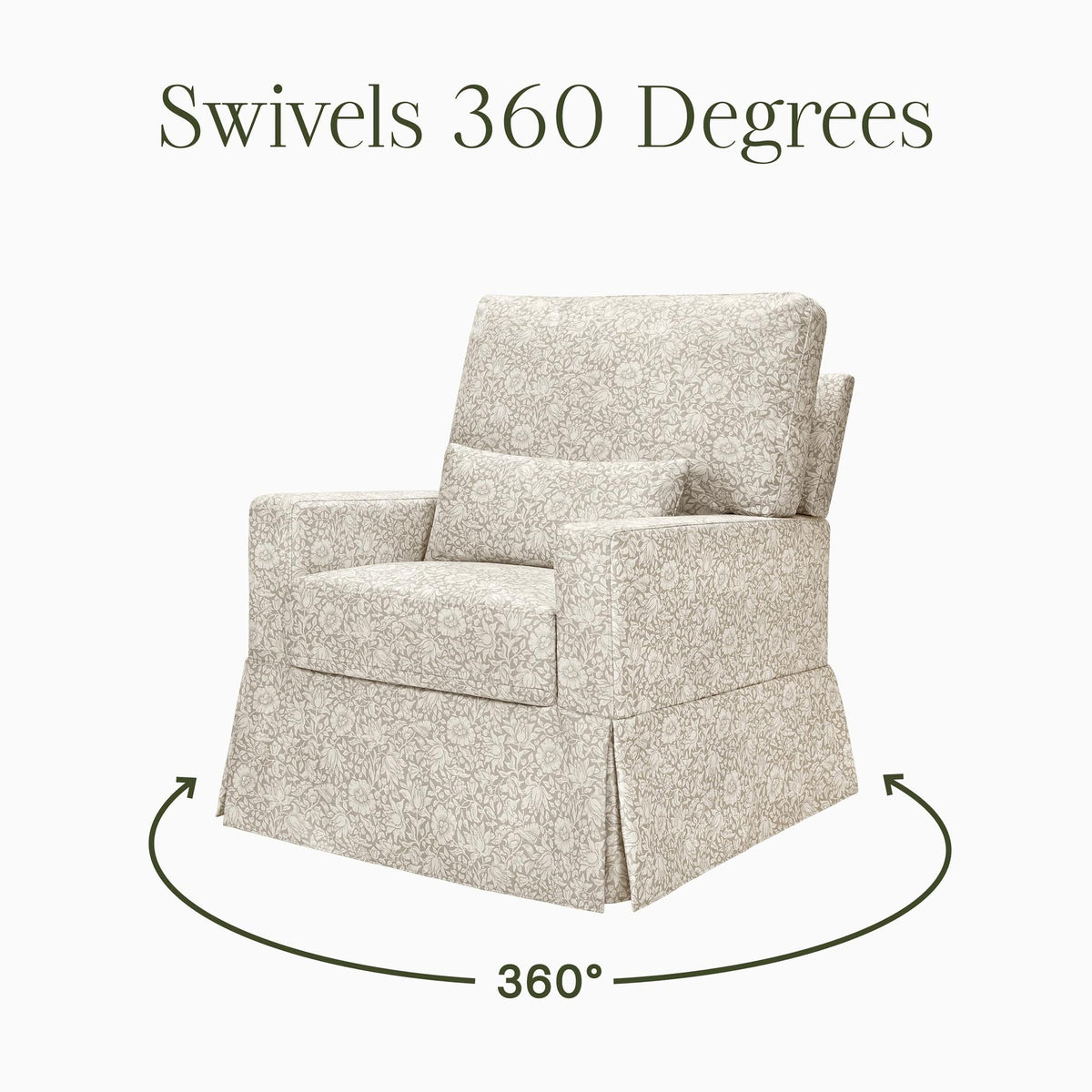 Namesake Gliders & Rockers Morris & Co. x Namesake Crawford Pillowback Comfort Swivel Glider