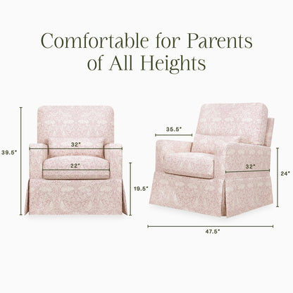 Namesake Gliders & Rockers Morris & Co. x Namesake Crawford Pillowback Comfort Swivel Glider