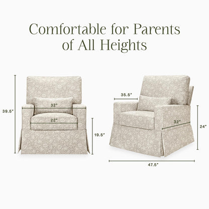 Namesake Gliders & Rockers Morris & Co. x Namesake Crawford Pillowback Comfort Swivel Glider