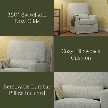 Namesake Gliders & Rockers Morris & Co. x Namesake Crawford Pillowback Comfort Swivel Glider