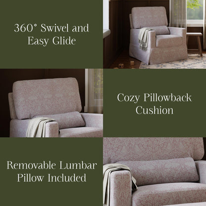 Namesake Gliders & Rockers Morris & Co. x Namesake Crawford Pillowback Comfort Swivel Glider