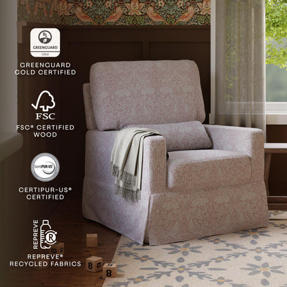 Namesake Gliders & Rockers Morris & Co. x Namesake Crawford Pillowback Comfort Swivel Glider