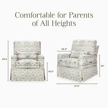 Namesake Gliders & Rockers Morris & Co. x Namesake Crawford Pillowback Comfort Swivel Glider