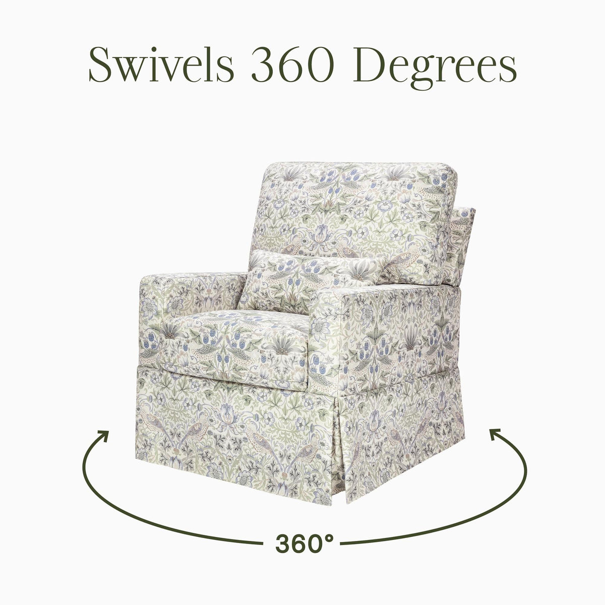Namesake Gliders & Rockers Morris & Co. x Namesake Crawford Pillowback Comfort Swivel Glider
