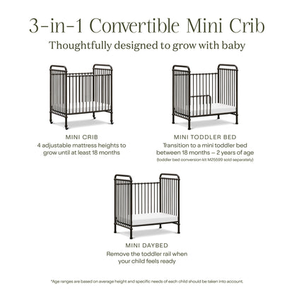 NamesakeNamesake Abigail 3-in-1 Convertible Mini CribBabysupermarket