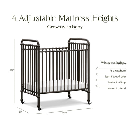 Namesake Cribs Namesake Abigail 3-in-1 Convertible Mini Crib
