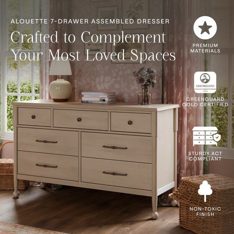 Namesake Alouette 7-Drawer Assembled Dresser in Washed Pine
