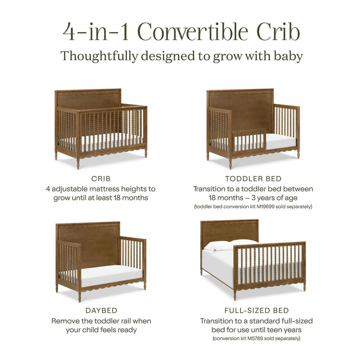 Namesake Cribs Namesake Ambrosia 4-in-1 Convertible Crib
