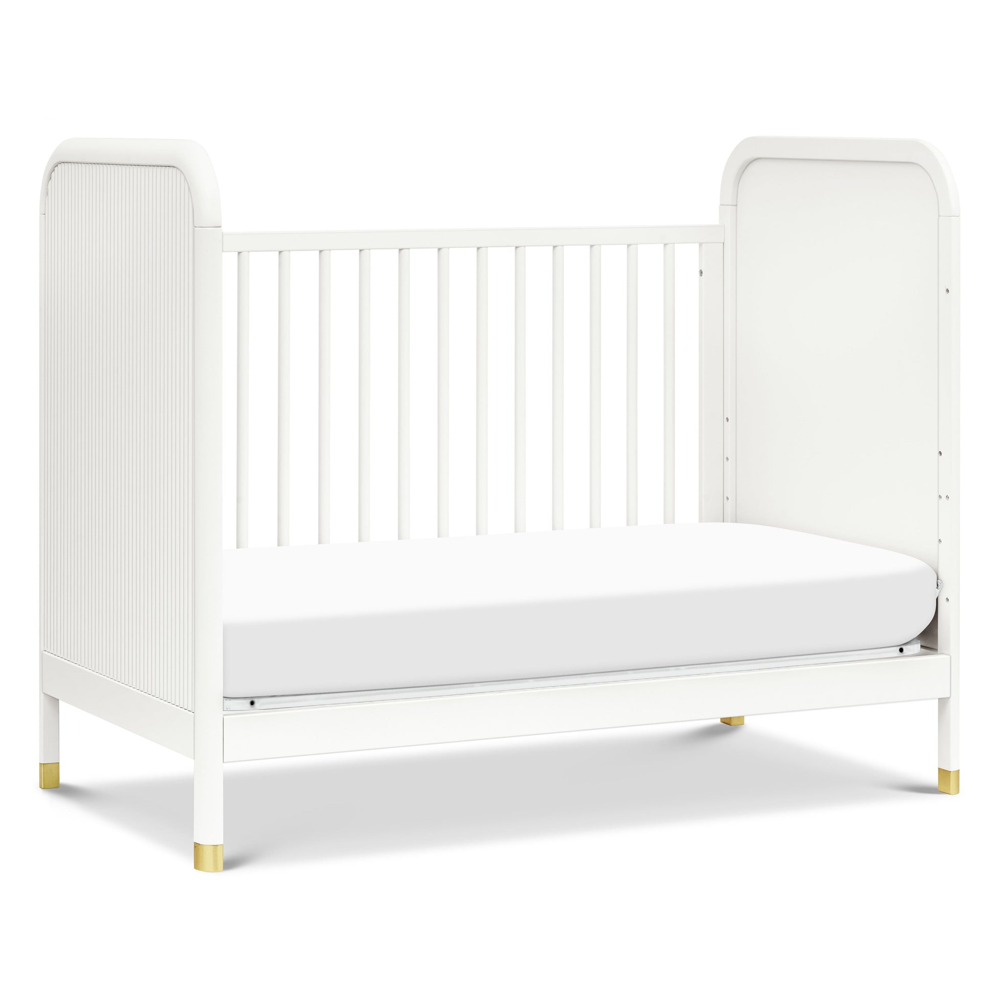 Namesake Cribs Warm White Namesake Brimsley Tambour 3-in-1 Convertible Crib