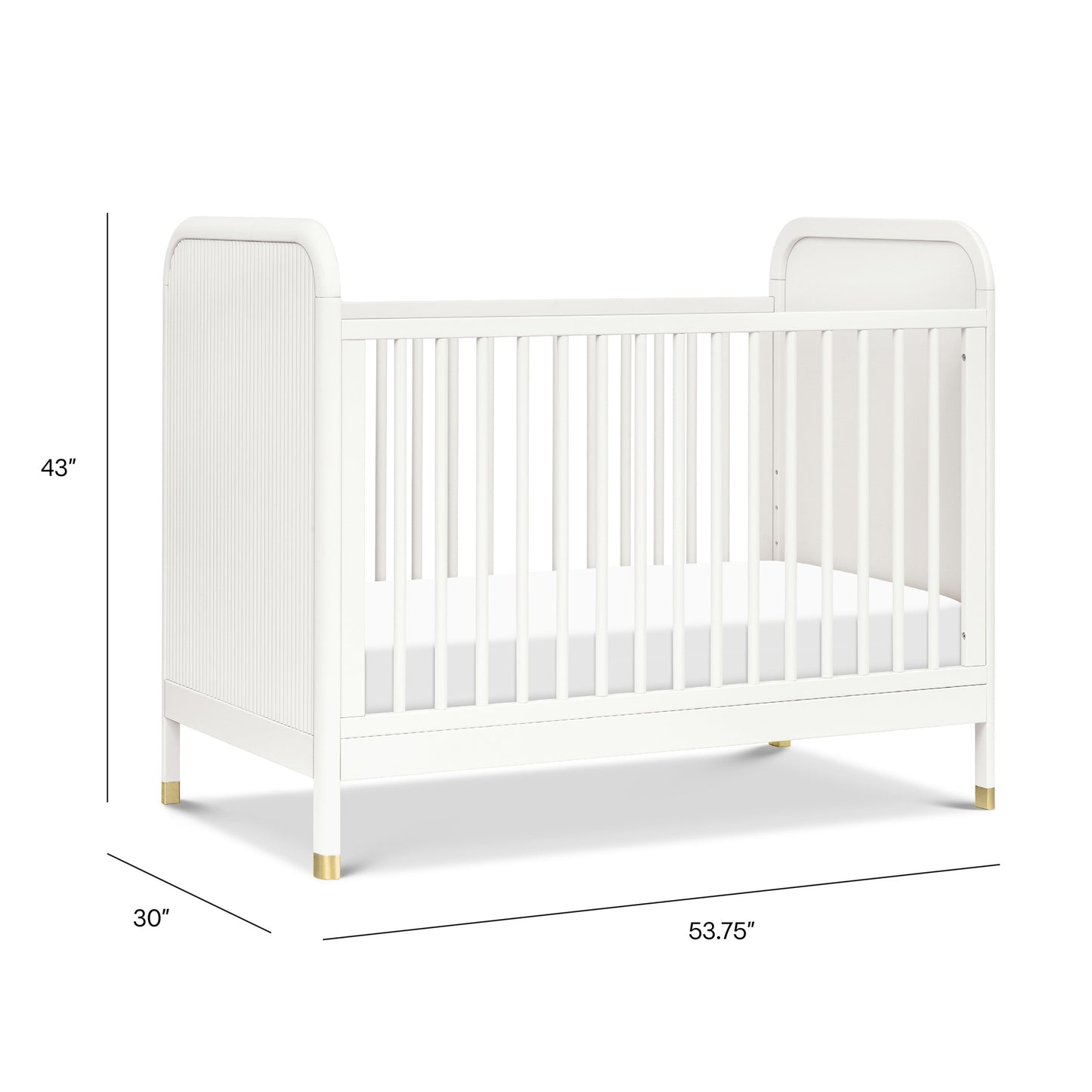 Namesake Cribs Warm White Namesake Brimsley Tambour 3-in-1 Convertible Crib