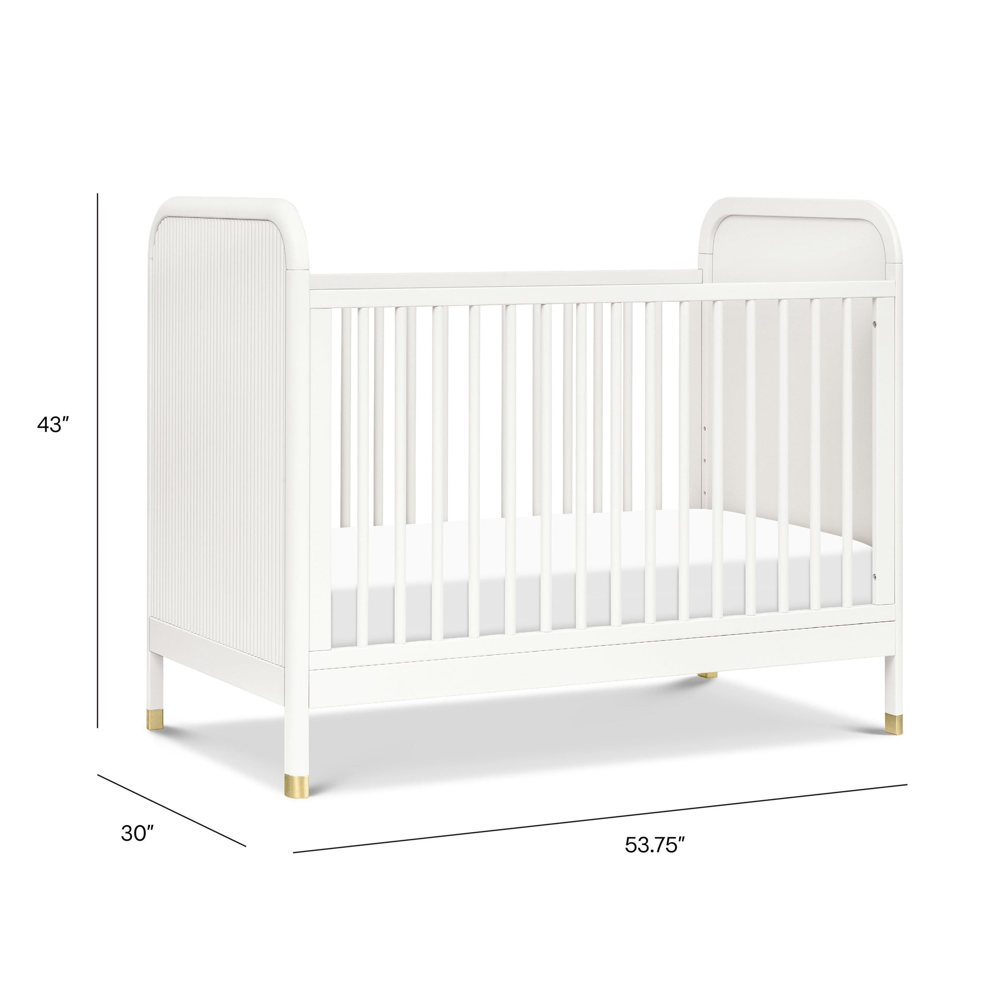 Namesake Cribs Warm White Namesake Brimsley Tambour 3-in-1 Convertible Crib