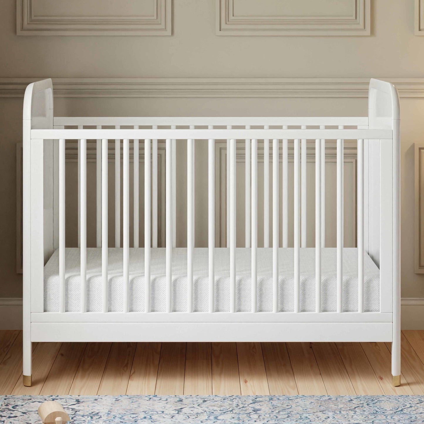 Namesake Cribs Warm White Namesake Brimsley Tambour 3-in-1 Convertible Crib
