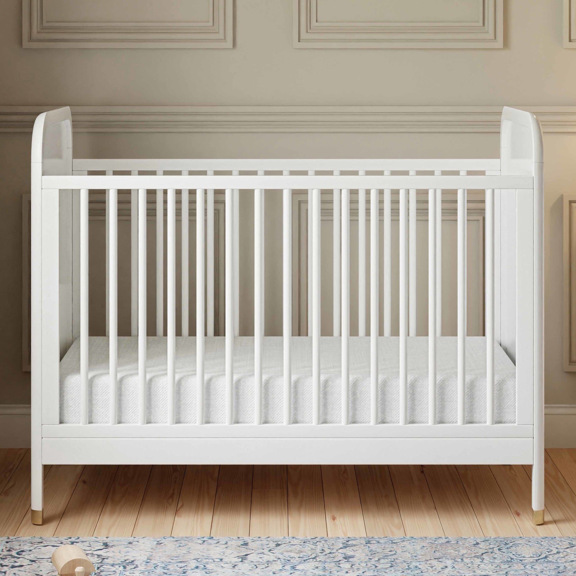Namesake Cribs Warm White Namesake Brimsley Tambour 3-in-1 Convertible Crib
