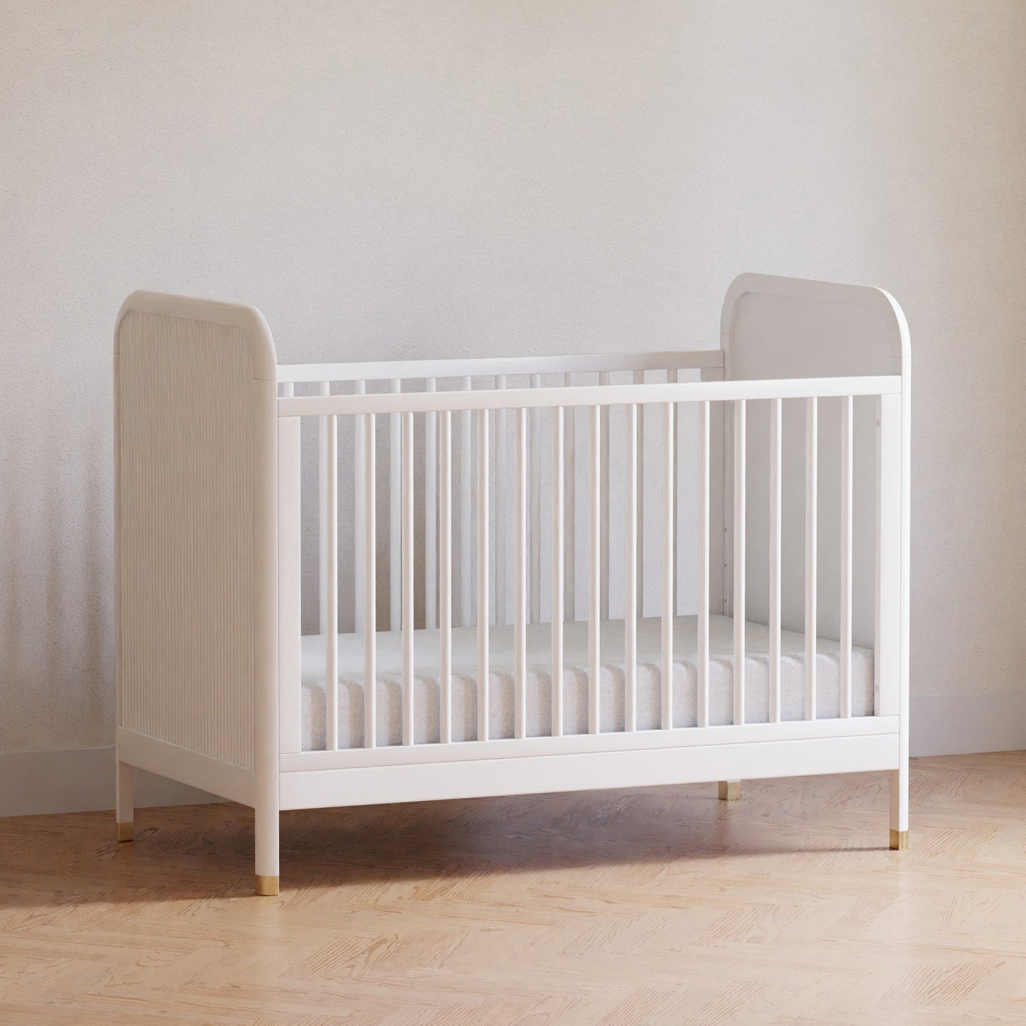 Namesake Cribs Warm White Namesake Brimsley Tambour 3-in-1 Convertible Crib