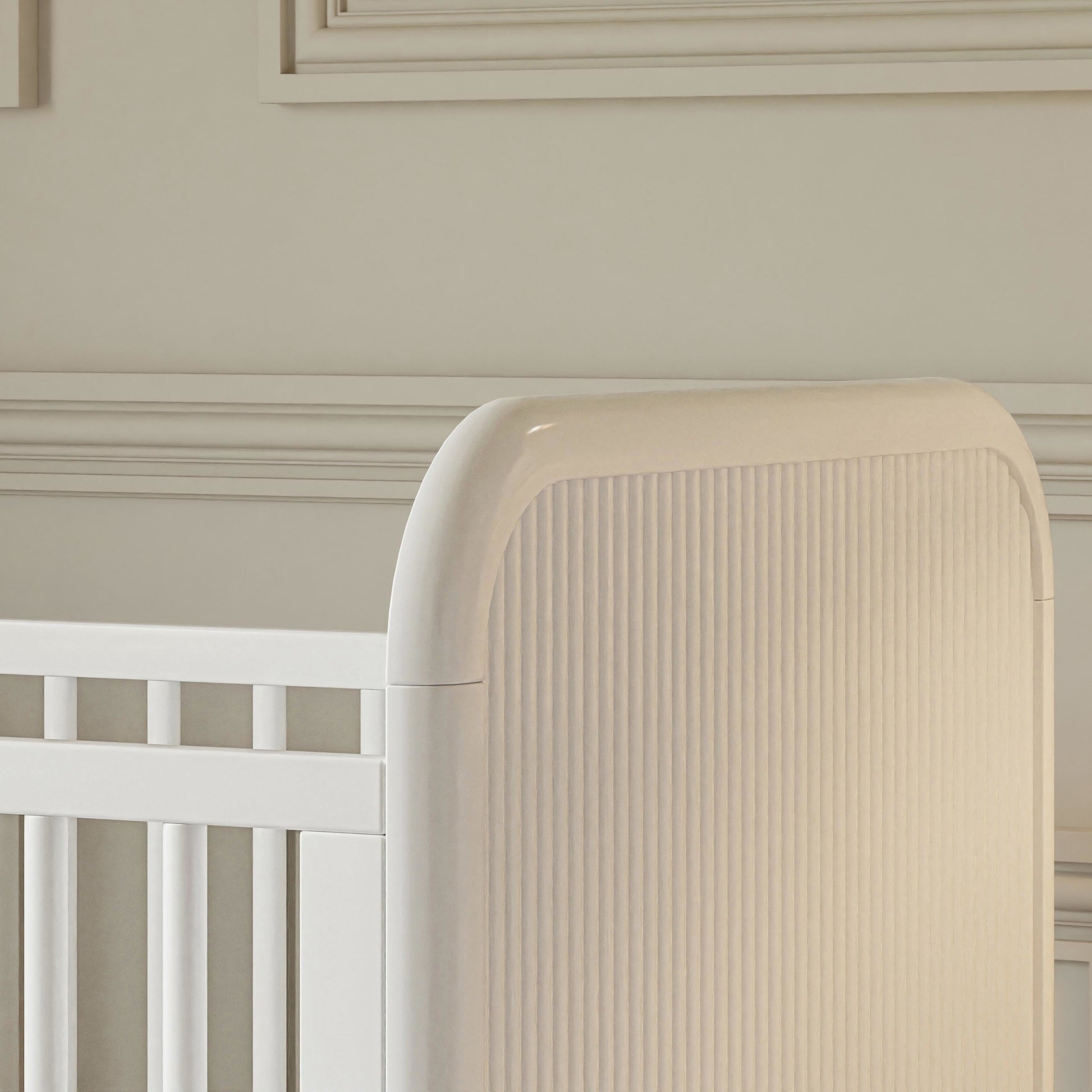 Namesake Cribs Warm White Namesake Brimsley Tambour 3-in-1 Convertible Crib