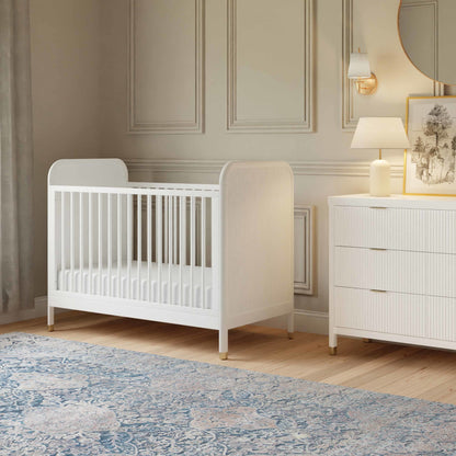Namesake Cribs Warm White Namesake Brimsley Tambour 3-in-1 Convertible Crib