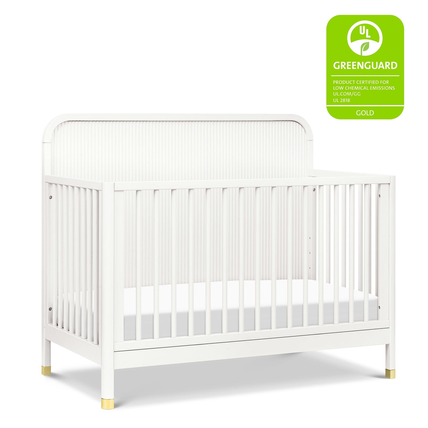 Namesake Cribs Warm White Namesake Brimsley Tambour 4-in-1 Convertible Crib