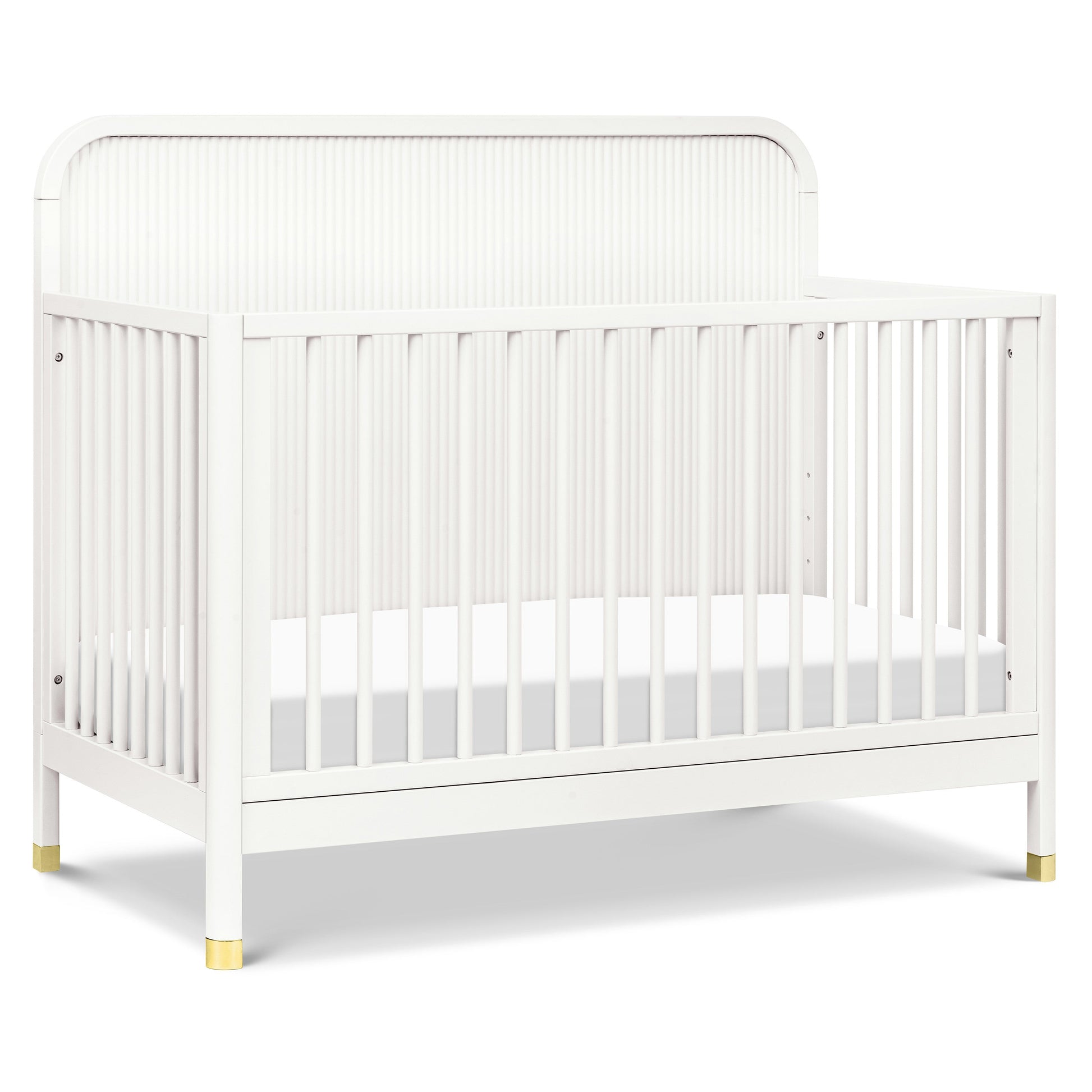 Namesake Cribs Warm White Namesake Brimsley Tambour 4-in-1 Convertible Crib
