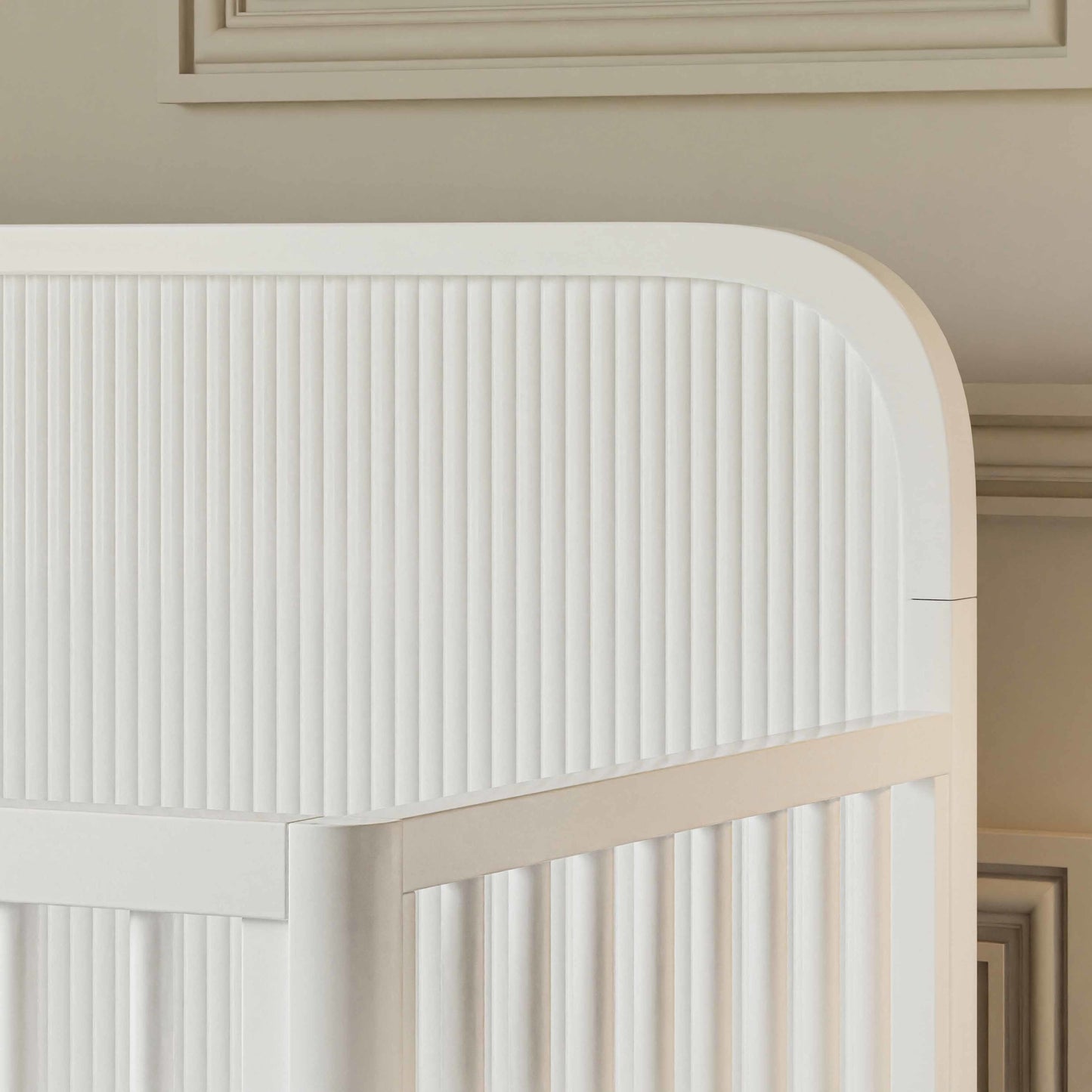 Namesake Cribs Warm White Namesake Brimsley Tambour 4-in-1 Convertible Crib