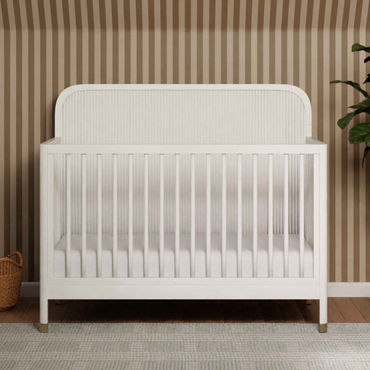 Namesake Cribs Warm White Namesake Brimsley Tambour 4-in-1 Convertible Crib