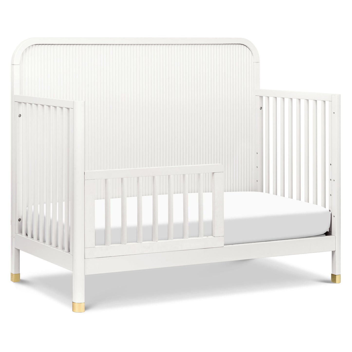 Namesake Cribs Warm White Namesake Brimsley Tambour 4-in-1 Convertible Crib