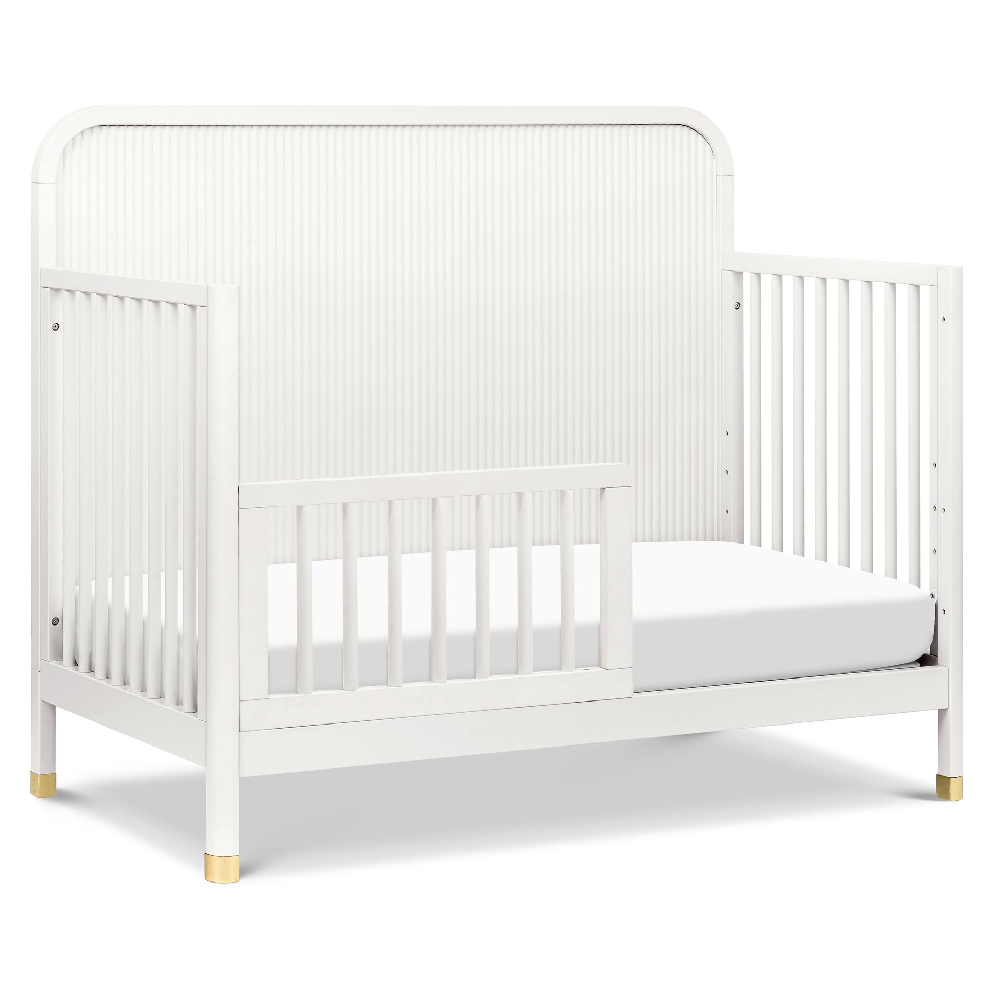 Namesake Cribs Warm White Namesake Brimsley Tambour 4-in-1 Convertible Crib