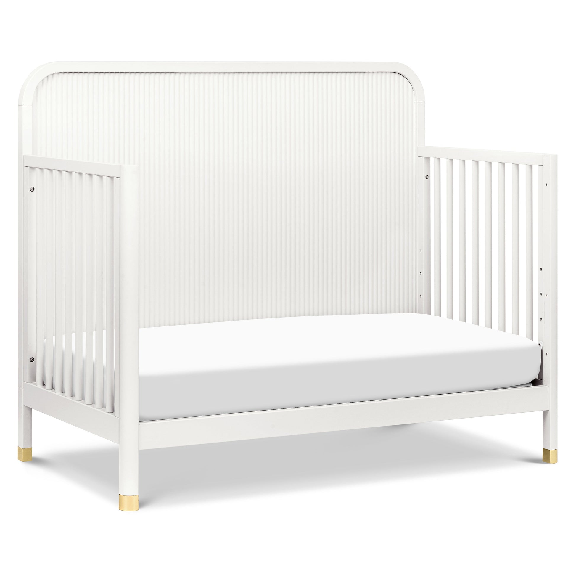 Namesake Cribs Warm White Namesake Brimsley Tambour 4-in-1 Convertible Crib