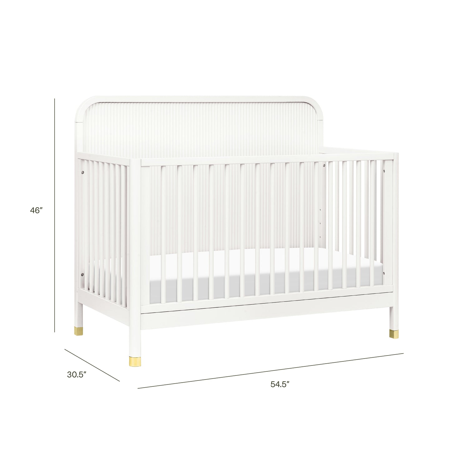 Namesake Cribs Warm White Namesake Brimsley Tambour 4-in-1 Convertible Crib