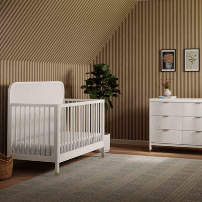Namesake Cribs Warm White Namesake Brimsley Tambour 4-in-1 Convertible Crib