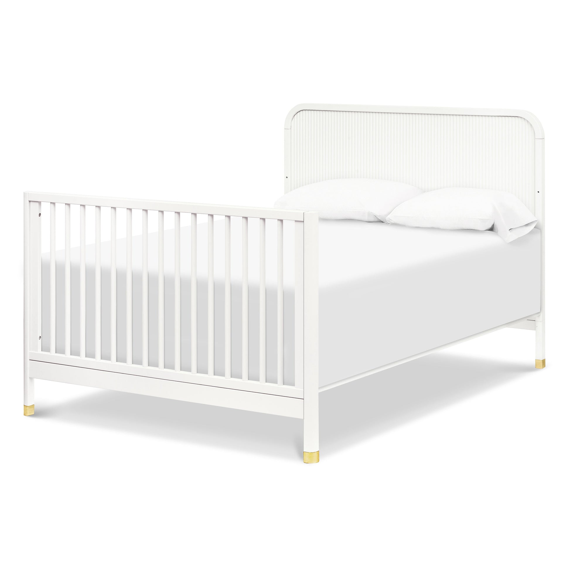 Namesake Cribs Warm White Namesake Brimsley Tambour 4-in-1 Convertible Crib