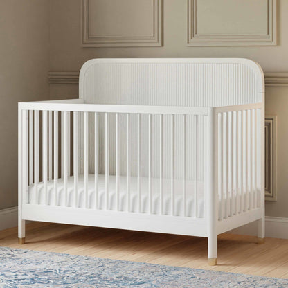 Namesake Cribs Warm White Namesake Brimsley Tambour 4-in-1 Convertible Crib