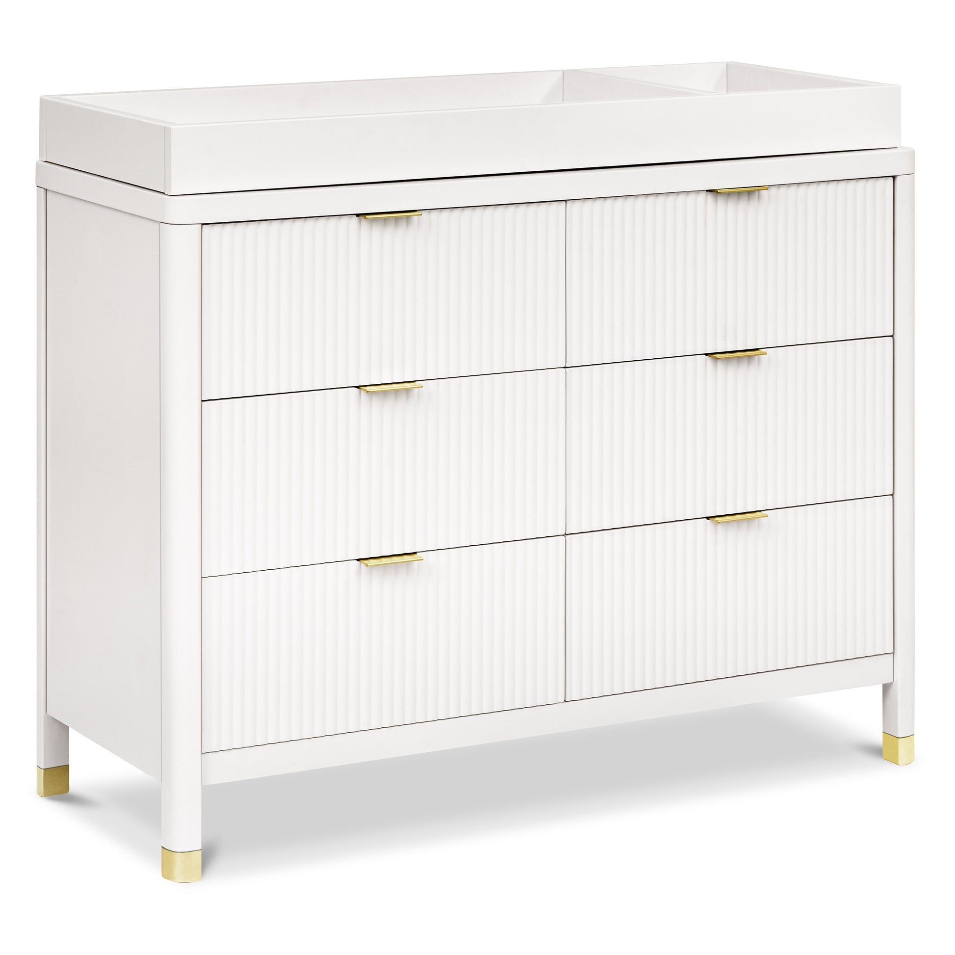Namesake Dressers Warm White Namesake Brimsley Tambour 6-Drawer Dresser